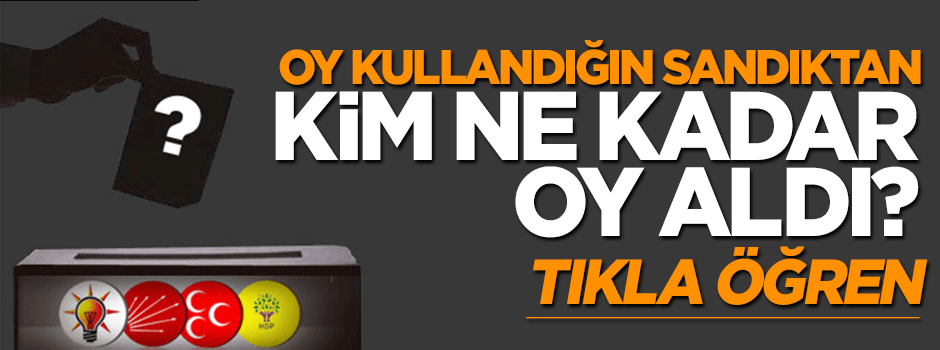 Oy verdiğiniz sandıktan kim ne kadar oy aldı?