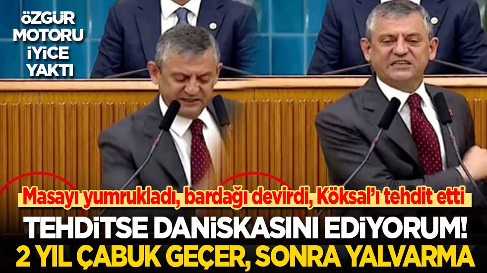 Özgür motoru iyice yaktı: Masayı yumrukladı, bardağı devirdi, Burcu Köksal’ı tehdit etti! Tehditse daniskasını ediyorum! 2 yıl çabuk geçer, sonra yalvarma!