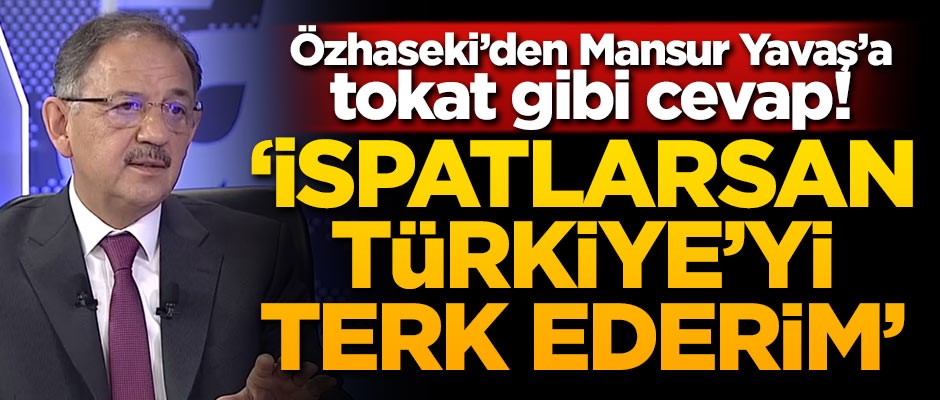 Özhaseki'den tokat gibi cevap: İspatlarsan Türkiye'yi terk ederim