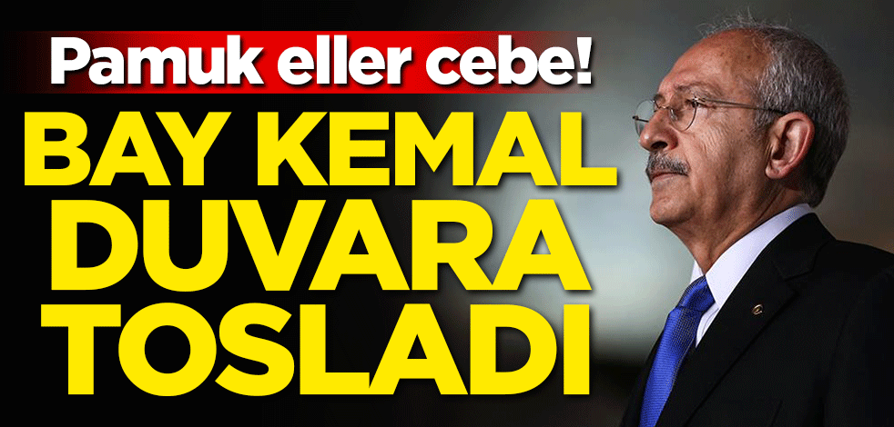 Pamuk eller cebe! Bay Kemal duvara tosladı
