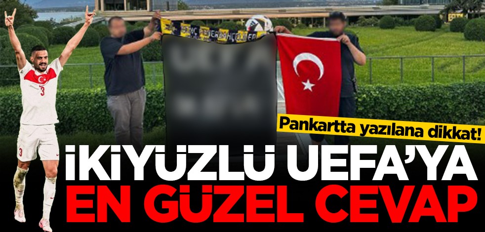 Pankartta yazılana dikkat! İkiyüzlü UEFA'ya en güzel cevap