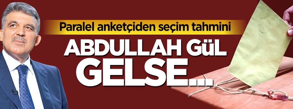 Paralel anketçiden seçim tahmini: Abdullah Gül gelse...