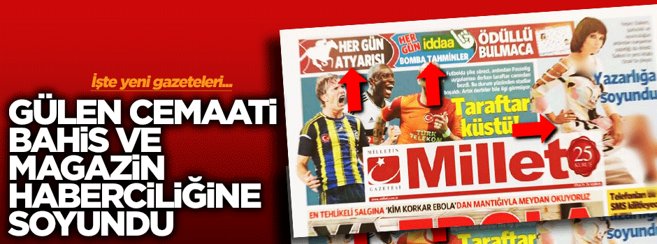 Paralel Cemaat'in yeni bahis ve magazin gazetesi çıkıyor