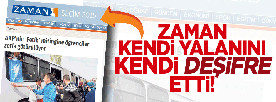 Paralel gazete Zaman kendi kendini yalanladı!