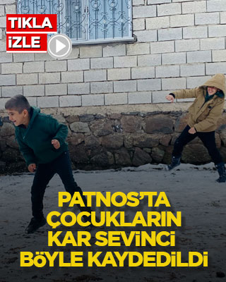 Patnos’ta çocukların kar sevinci böyle kaydedildi