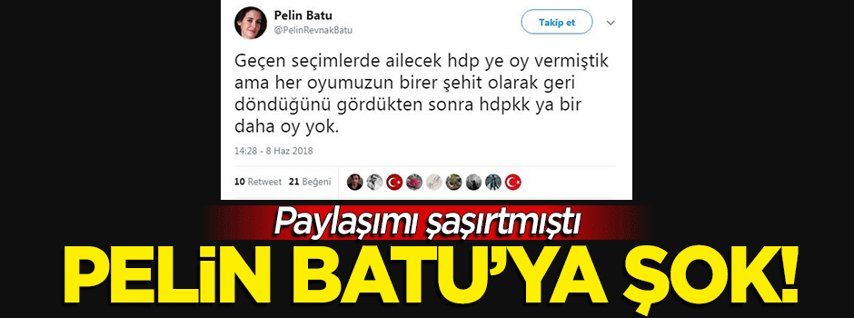 Pelin Batu'nun hesabından şaşırtan paylaşım: HDP'ye attığımız her oy bir şehit olarak döndü