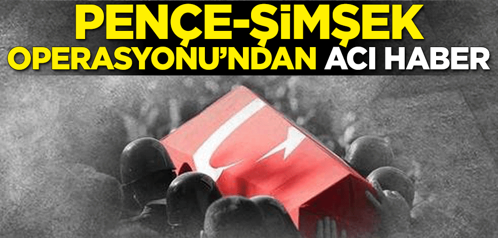 Pençe-Şimşek Operasyonu'ndan şehit haberi!