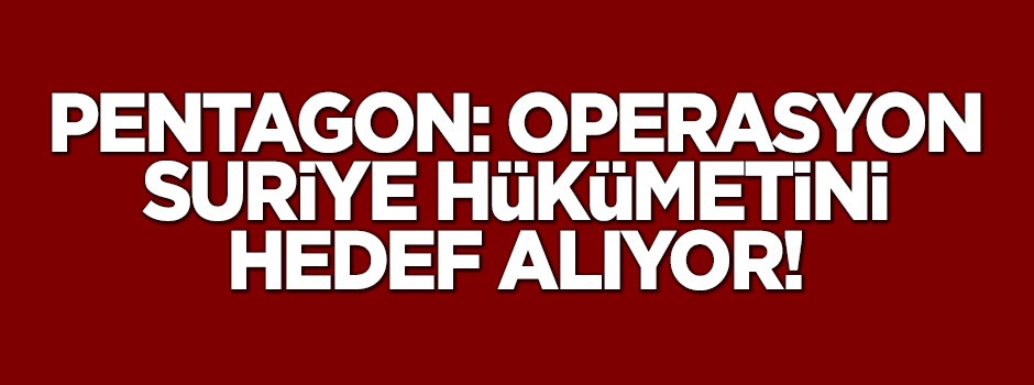 Pentagon: Harekat Suriye hükümetini hedef alıyor