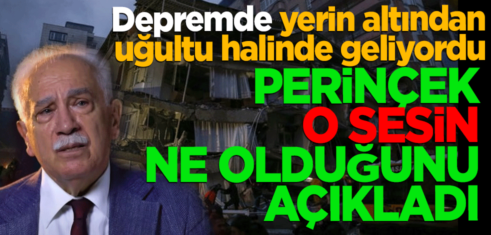 Perinçek yıkıntıların altından gelen sesin ne olduğunu açıkladı!