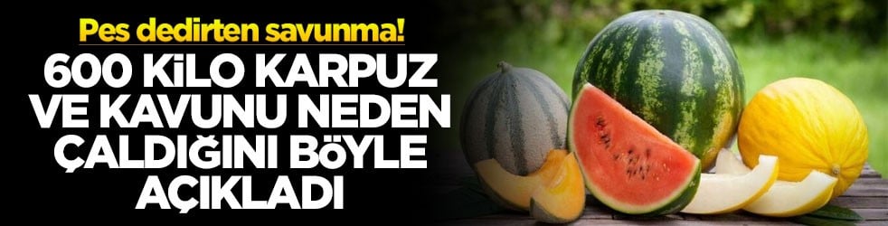 Pes dedirten savunma! 600 kilo karpuz ve kavunu neden çaldığını böyle açıkladı