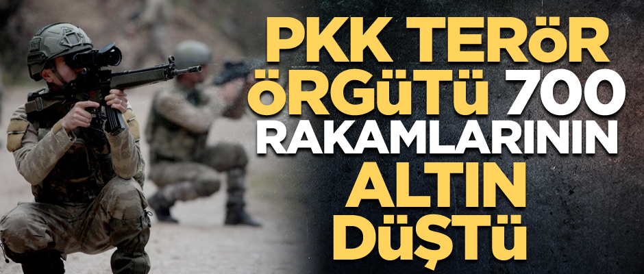 PKK terör örgütü 700 rakamlarının altına düştü