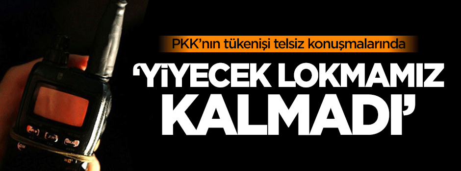 PKK tükeniyor: "Yiyecek lokmamız kalmadı"