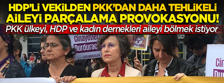 PKK ülkeyi, HDP aileyi bölmek istiyor! HDP'li vekilde 'aileyi parçalama' provokasyonu!