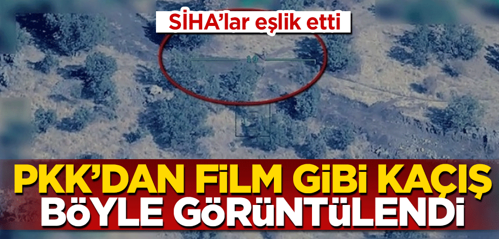 PKK’dan film gibi kaçış böyle görüntülendi SİHA'lar eşlik etti