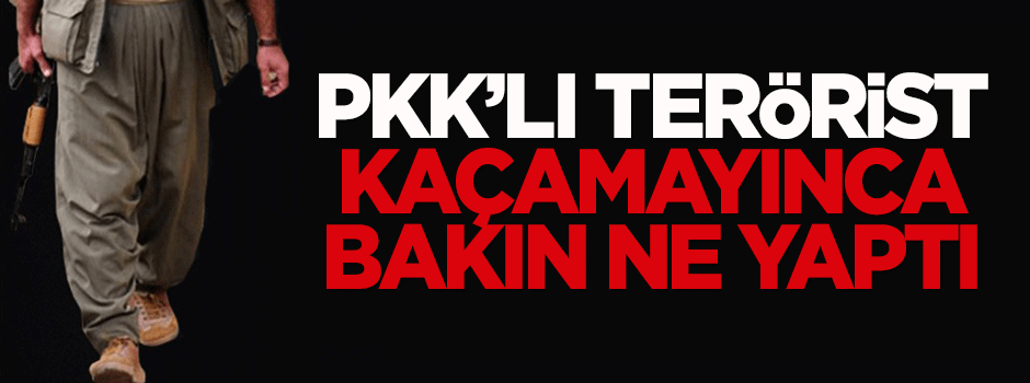 PKK'lı terörist kaçamayınca bakın ne yaptı