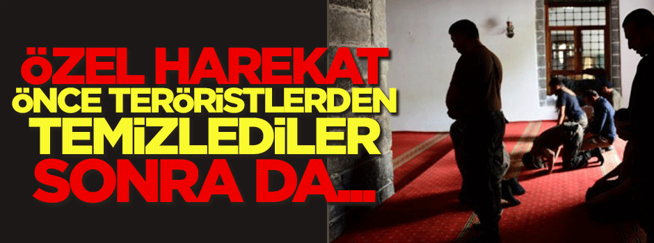 PKK'lı teröristlerden temizledikleri camide namaz kıldılar