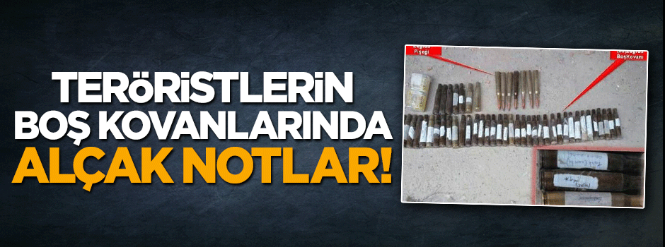 PKK'lı teröristlere kovanlara not düşmüş!