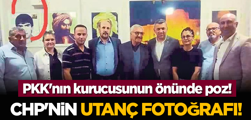 PKK'nın kurucusunun önünde poz! CHP'nin utanç fotoğrafı!