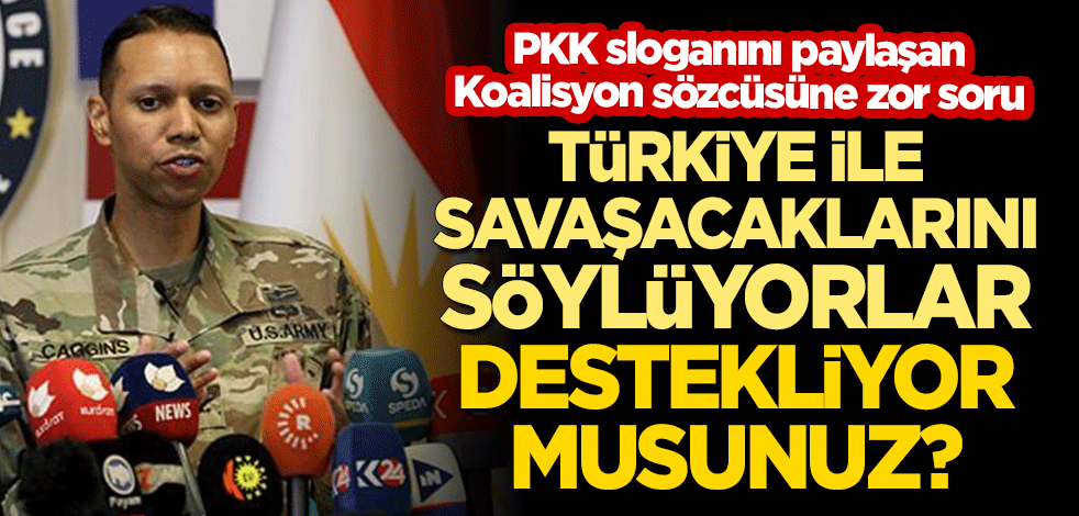 PKK'nın sloganını paylaşan Koalisyon sözcüsüne Türk muhabirden köşeye sıkıştıran soru!