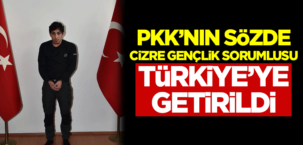 PKK'nın sözde Cizre gençlik sorumlusu Türkiye'ye getirildi