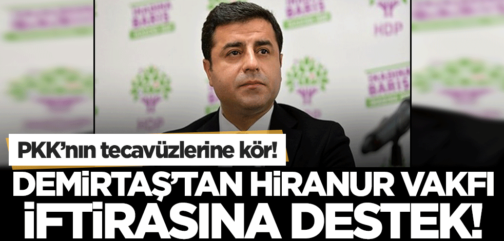 PKK'nın tecavüzlerine kör Selahattin Demirtaş Hiranur Vakfı iftirası üzerinden ahlak sattı!