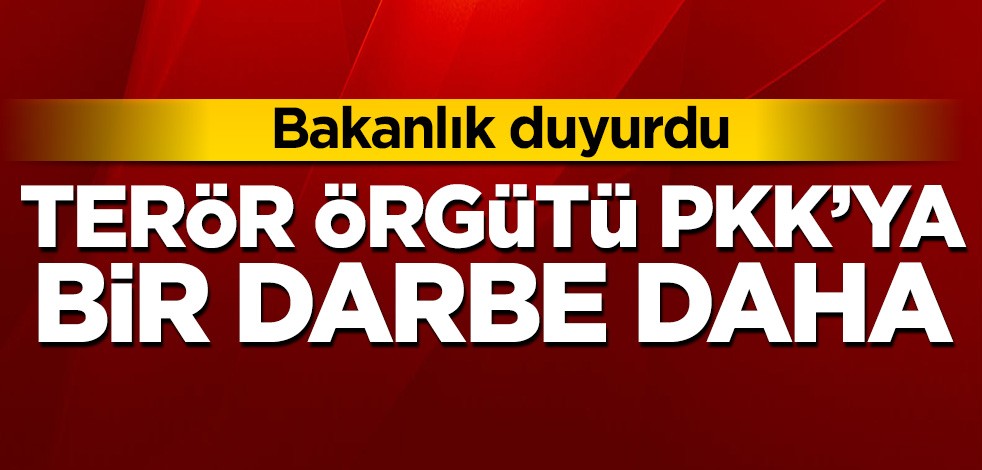 PKK'ya bir darbe daha! Bakanlık duyurdu