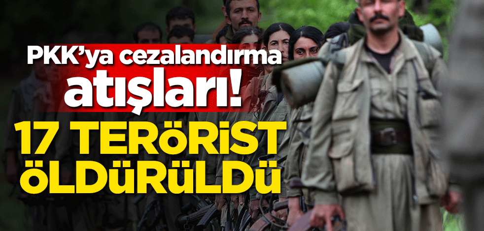 PKK'ya cezalandırma atışı! 17 terörist öldürüldü