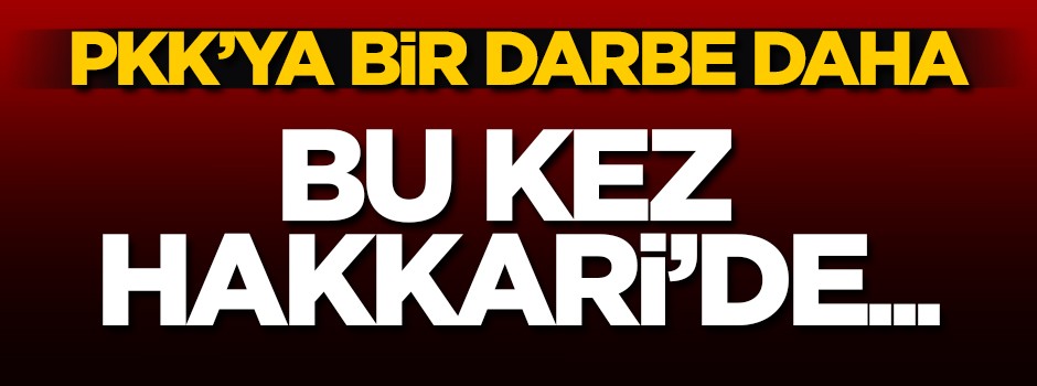 PKK'ya darbe üstüne darbe! Bu kez Hakkari'de...