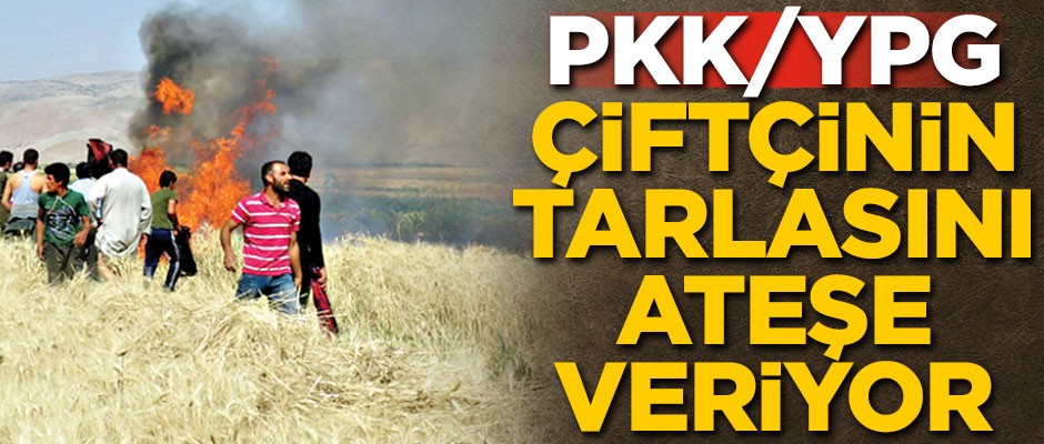 PKK/YPG çiftçinin tarlasını ateşe veriyor