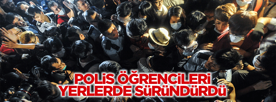 Polis öğrencileri yerlerde süründürdü