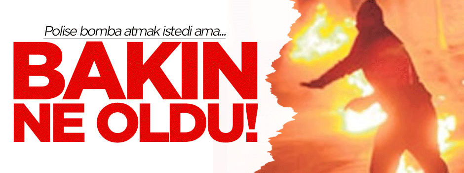Polise bomba atmak isteyen hainin kolu koptu