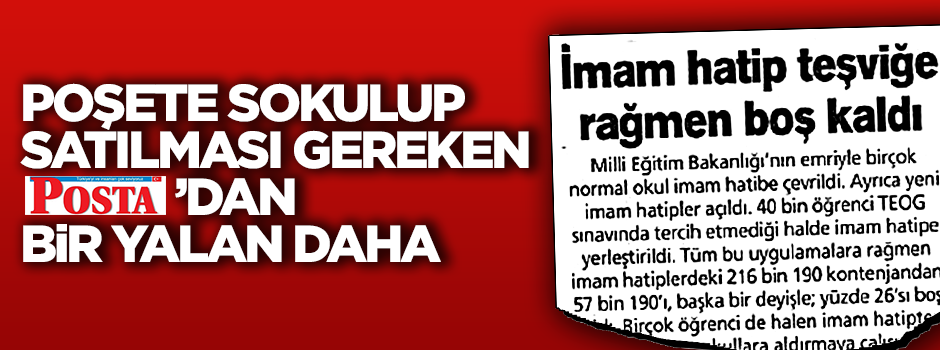 Poşete sokulup satılması gereken Posta'dan bir yalan daha