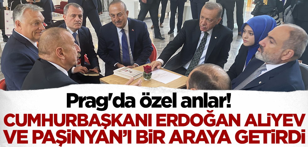 Prag'da özel anlar! Cumhurbaşkanı Erdoğan Aliyev ve Paşinyan'ı bir araya getirdi