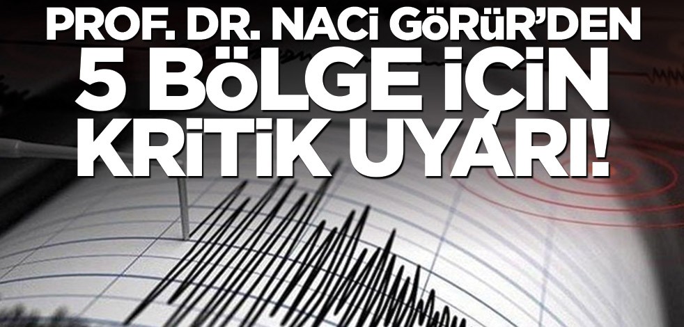 Prof. Dr. Naci Görür’den 5 bölge için kritik uyarı!