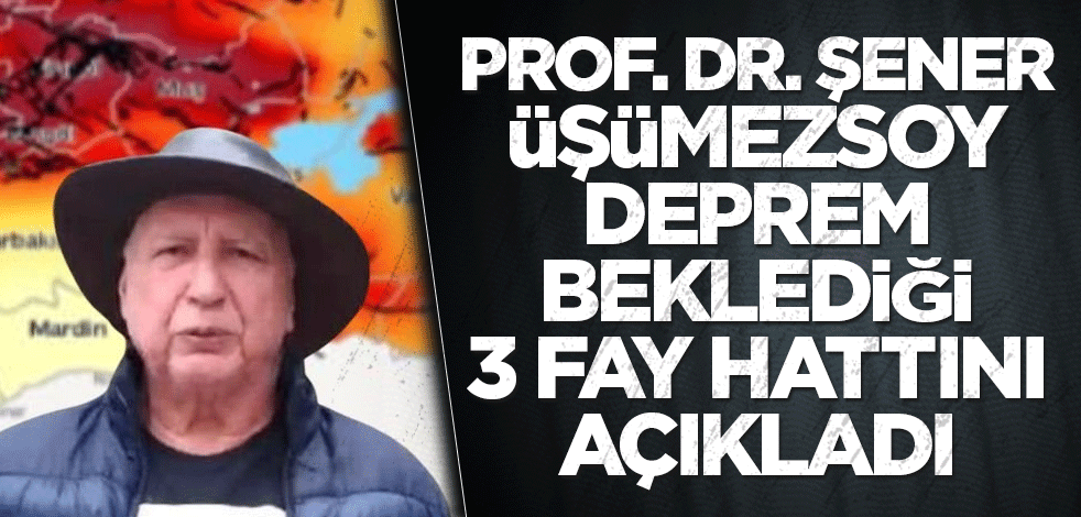 Prof. Dr. Şener Üşümezsoy deprem beklediği 3 fay hattını açıkladı