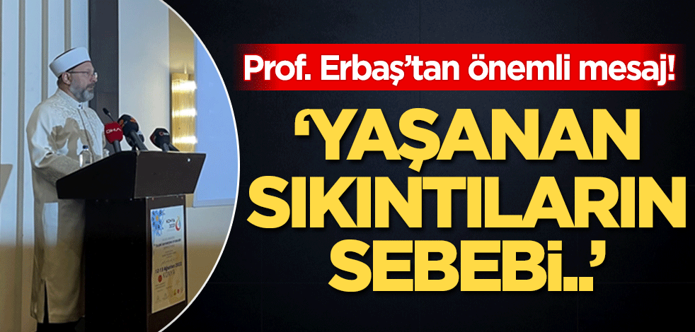 Prof. Erbaş'tan önemli mesaj! 'Yaşanan bu sıkıntıların sebebi...'