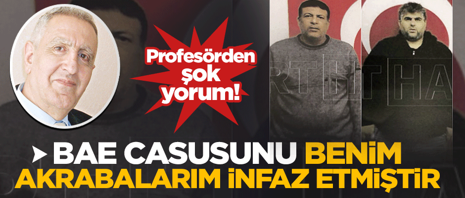 Profesörden şok yorum: BAE casusunu benim akrabalarım infaz etmiştir