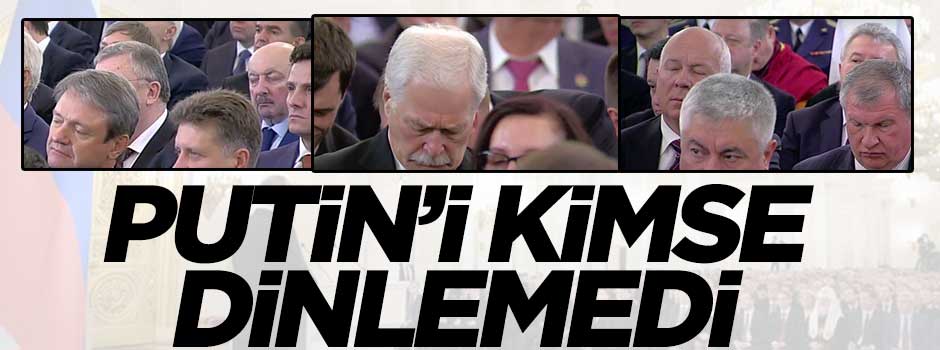 Putin konuşurken salondakiler uyudu