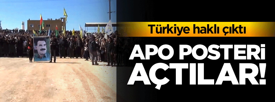 PYD'li teröristin cenazesinde 'Apo' posteri