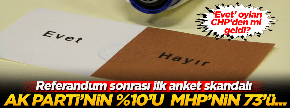 Referandum sonrası ilk anket skandalı!
