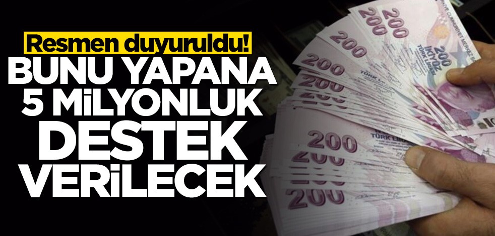 Resmen duyuruldu! Bunu yapana 5 milyonluk destek verilecek