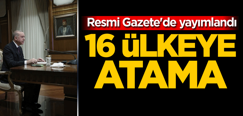 Resmi Gazete'de yayımlandı! 16 ülkeye atama