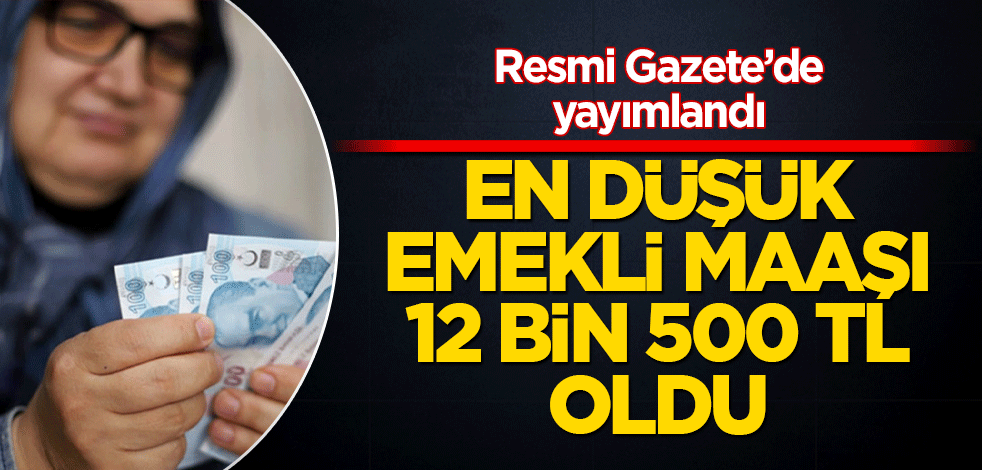 Resmi Gazete'de yayımlandı: En düşük emekli maaşı 12 bin 500 lira oldu