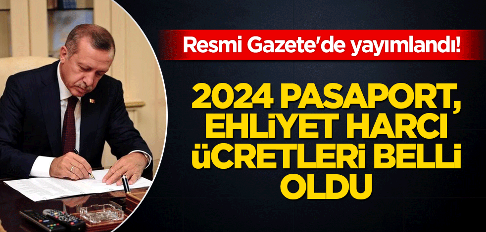 Resmi Gazete'de yayımlandı! İşte 2024 pasaport ve ehliyet ücretleri...