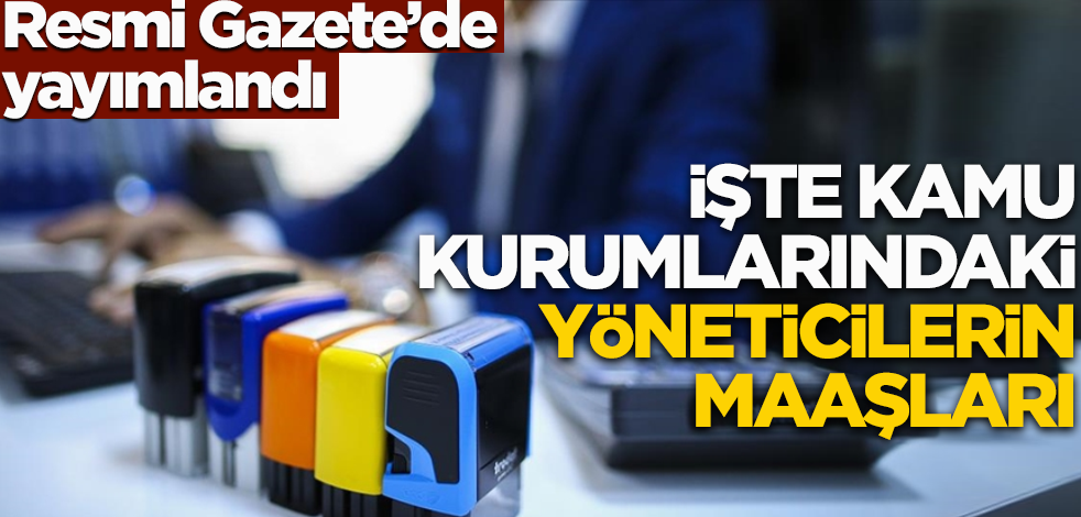 Resmi Gazete'de yayımlandı! İşte kamu kurumlarındaki yöneticilerin maaşları