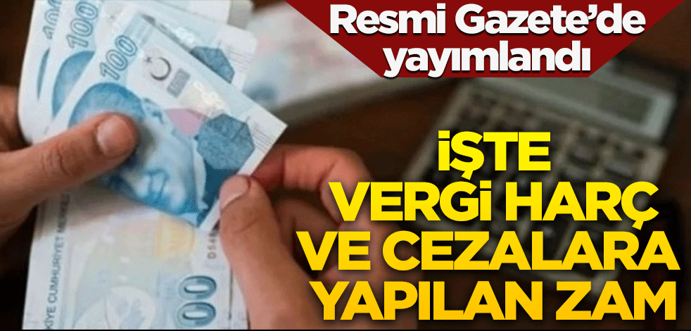 Resmi Gazete'de yayımlandı! İşte vergi, harç ve cezalara yapılan zam