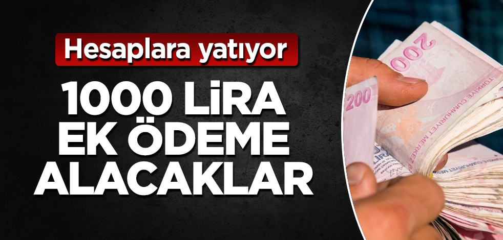 Resmi Gazete'de yayınlandı, hesaplara yatıyor! 1000 lira ek ödeme alacaklar