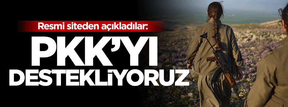 Resmi siteden açıkladılar: PKK'yı destekliyoruz