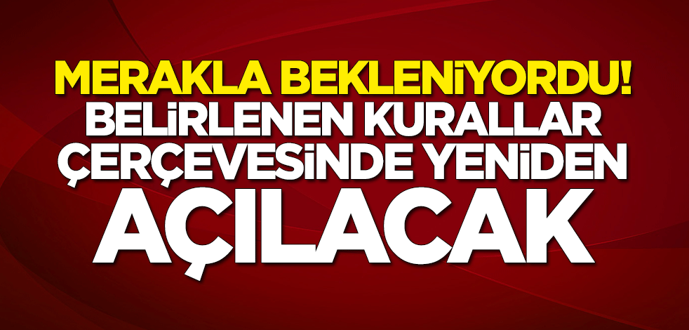 Restoran ve turizm işletmeleri belirlenen kurallar çerçevesinde yeniden açılacak