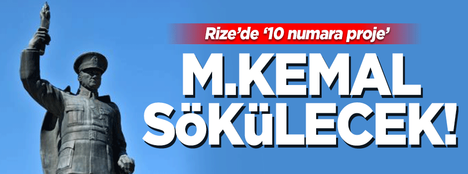 Rize'de M.Kemal heykeli yerine çay bardağı figürü konulacak